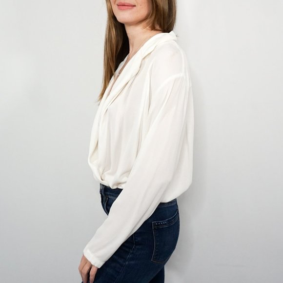 INTIMATELY FREE PEOPLE Ivory Plunging V Bodysuit - Picture 4 of 5